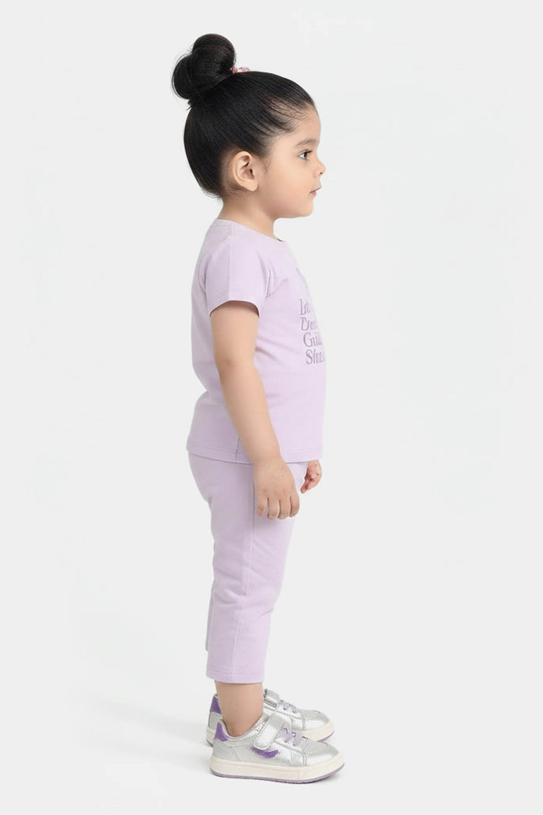Infant Girls Poly Cotton Jersey Night Suit - Purple