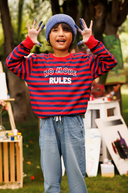 Boys Jersey/Terry SweatShirt No More Rules-RED