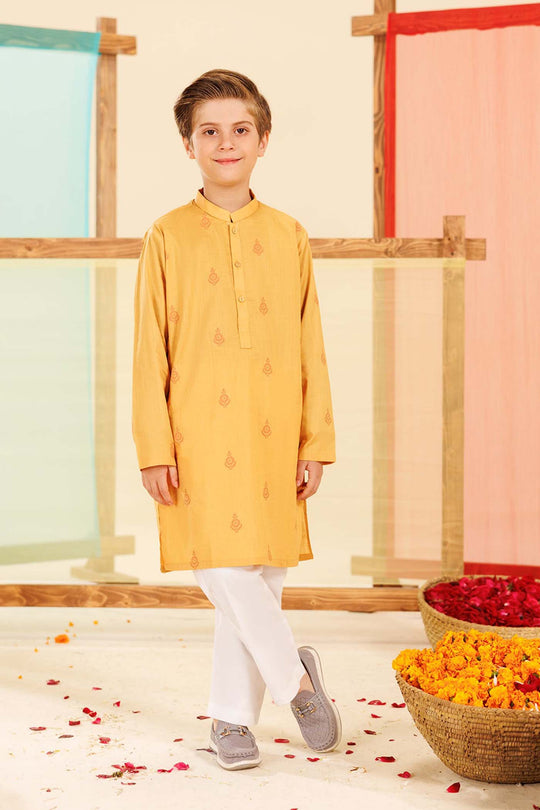 Boys Cotton Slub Printed Kurta (Floral)