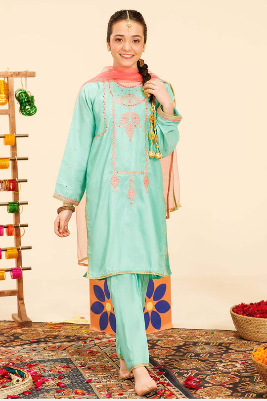 Girls Raw Silk 3Pcs Glorious