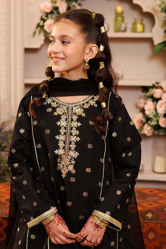 Girls Jacquard 3-Piece Set (Jewel) - Black