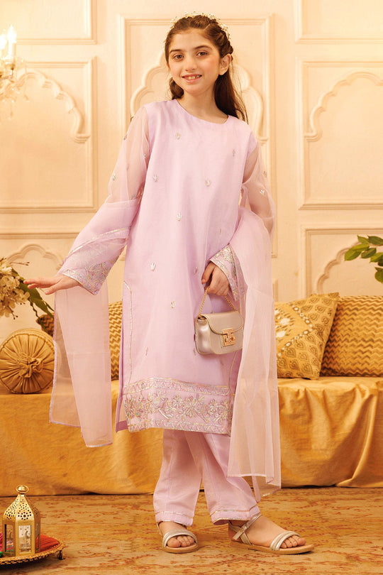 Girls Raw Silk 3PCs Suit Gotta Work - Lilac