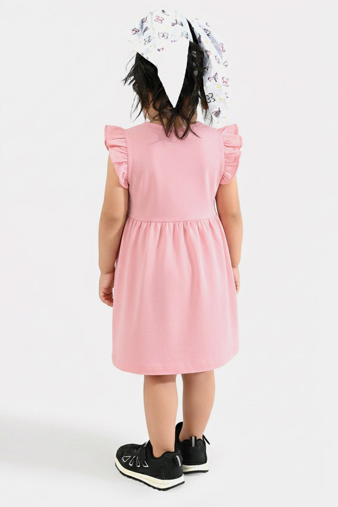 Infant Girls Cotton Jersey Knitted Frock - Pink