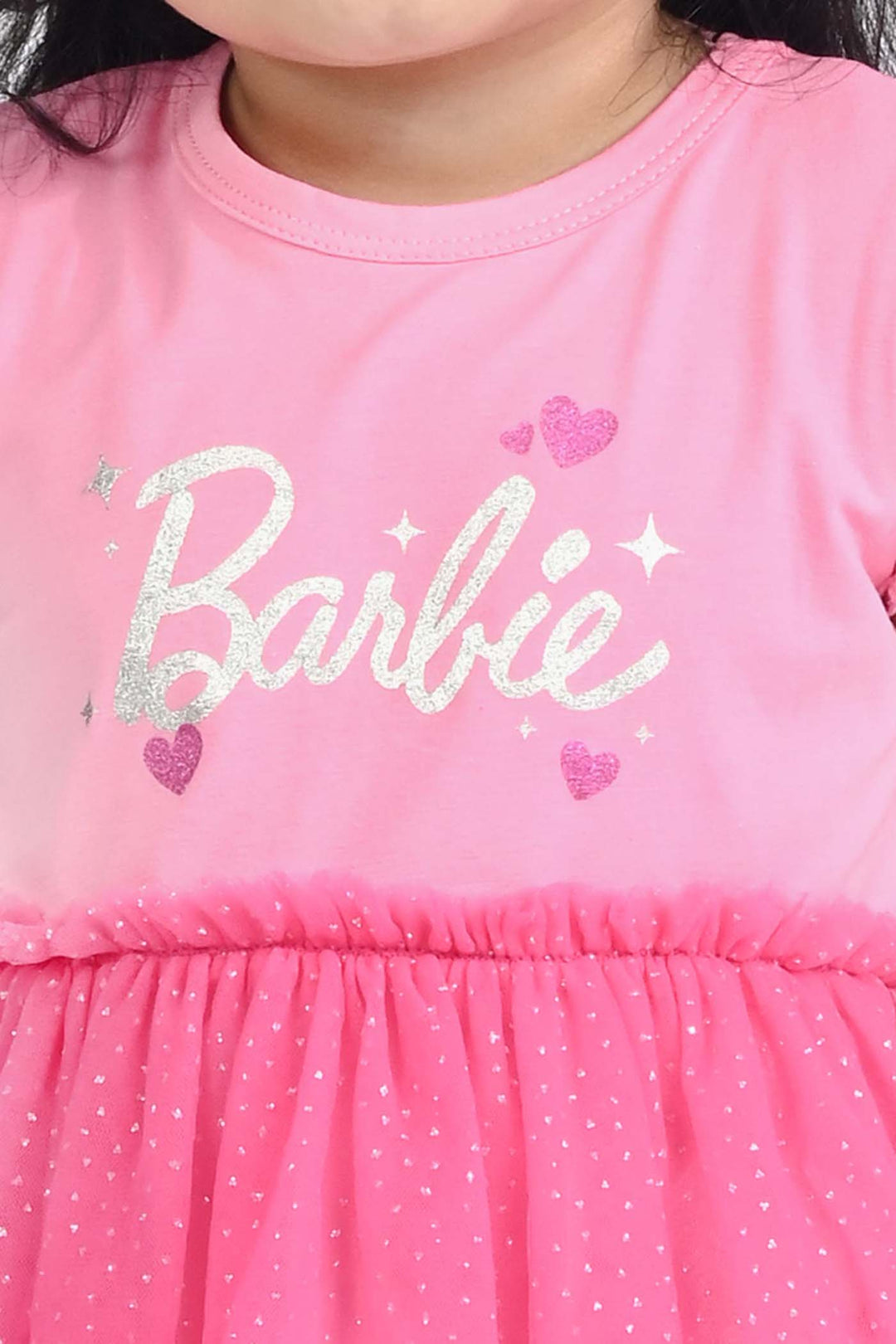 Infant Girls Lycra Jersey Frock-PINK