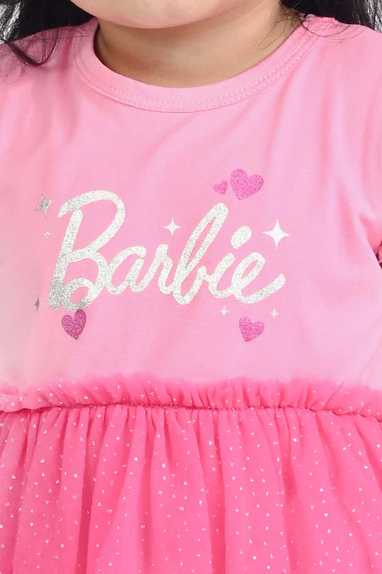 Infant Girls Lycra Jersey Frock-PINK