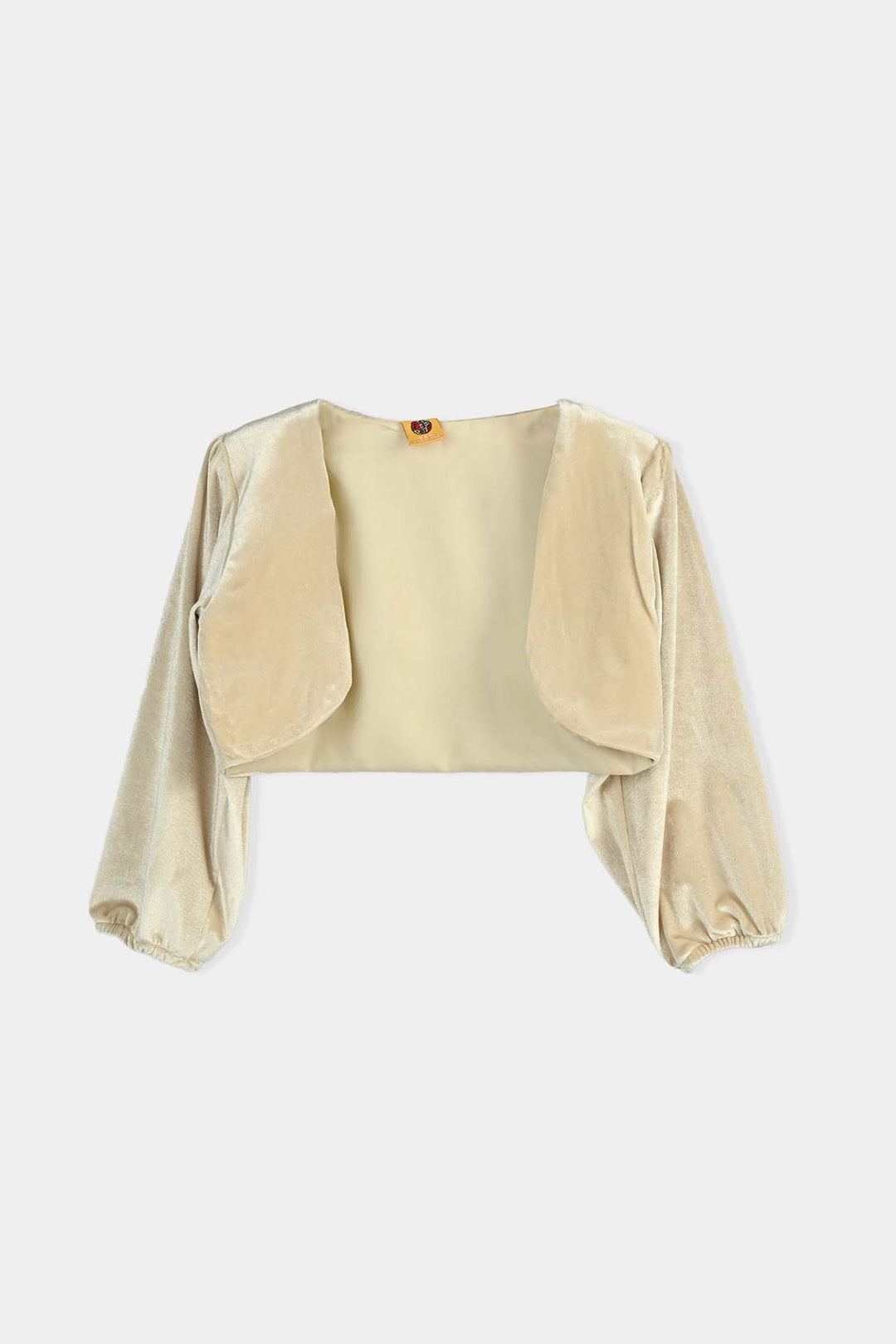 Girls Organza Fancy Frock Glittery - Beige