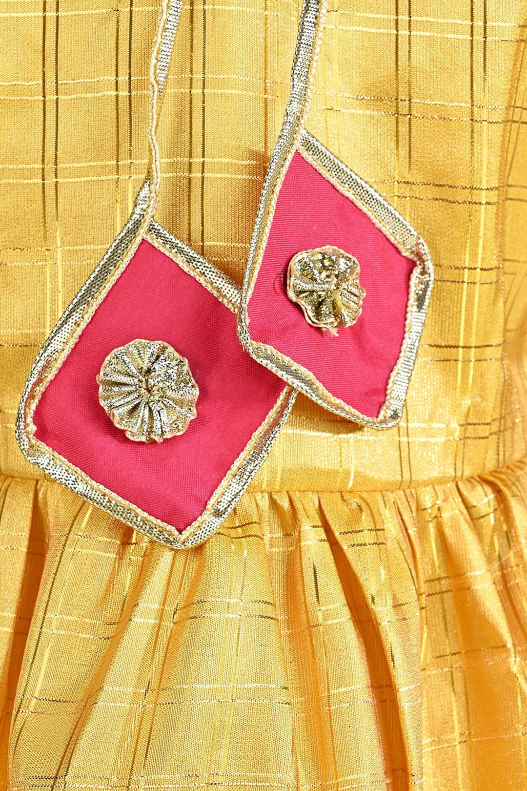 Girls Raw Silk 3PC Suit Noor-Yellow