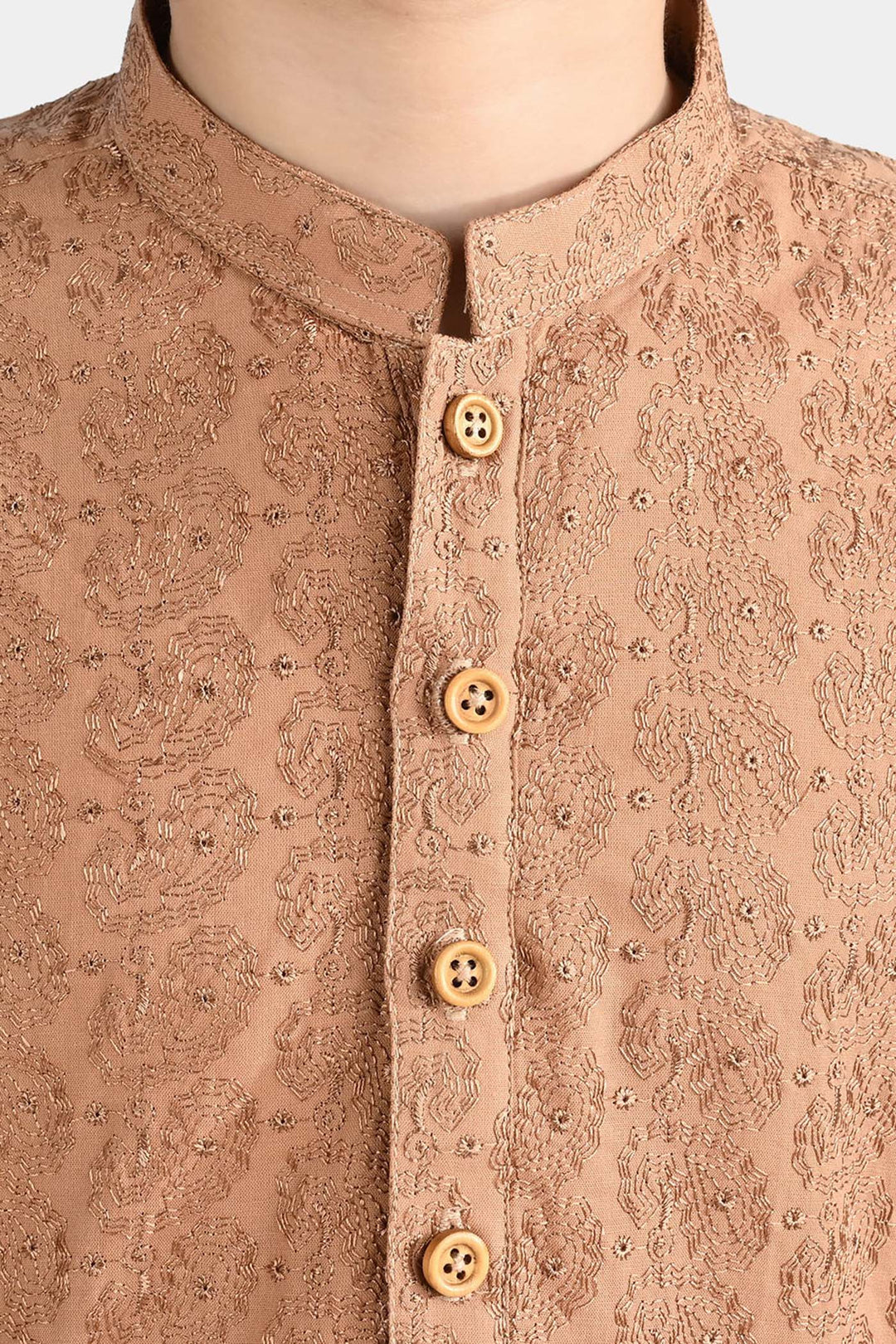 Boys Chicken Kari Kurta-BEIGE