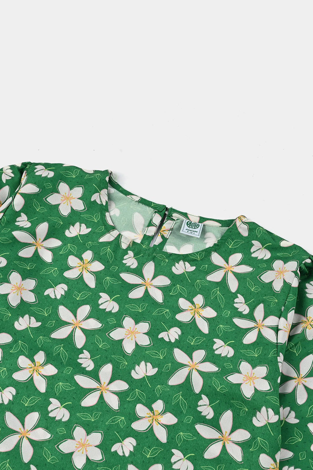 Girls Poly Net Printed 2Pcs Suit Desi Jasmine Ind-GREEN