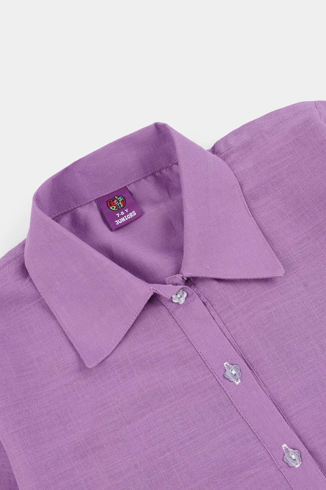 Girls Cotton Slub Top (Berry Embroidery) - Lavender