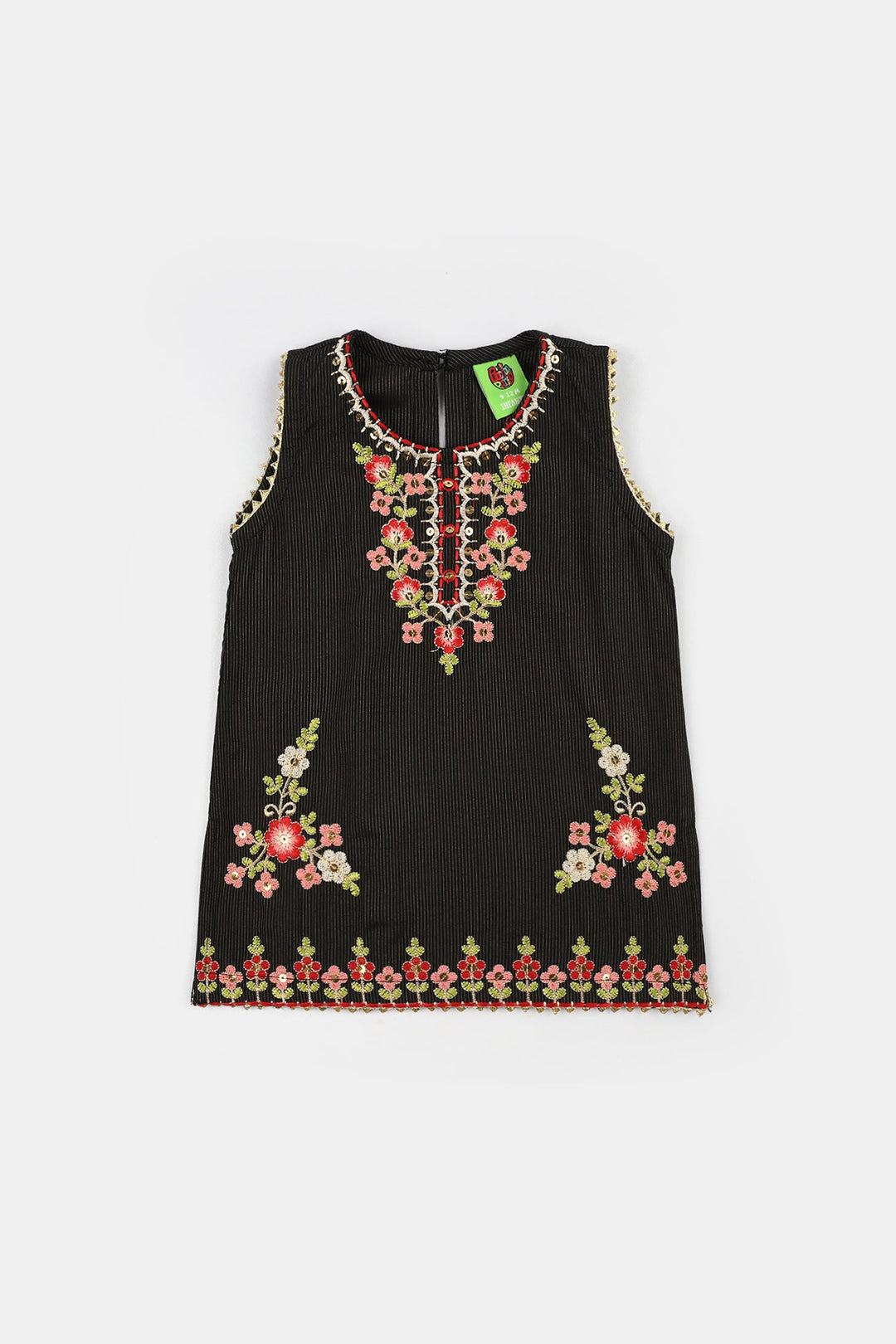 Infant Girls Jacquard 2Pcs Raat ki Rani-BLACK