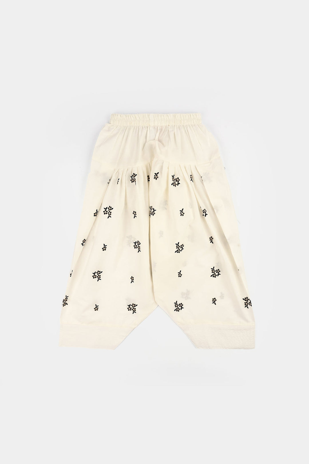 Girls Cotton Emb Farshi Shalwar-White