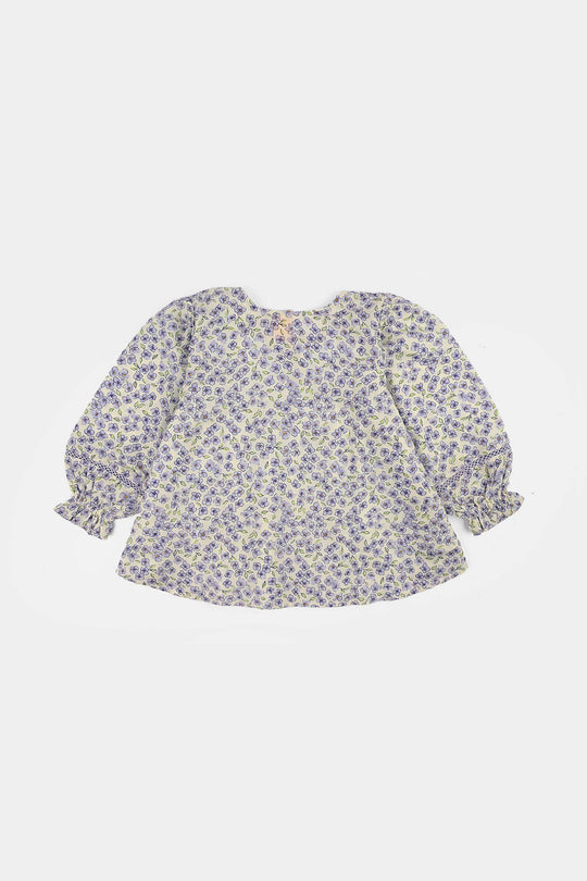 Girls Poly Lawn Co-Ord Set Black Bows-Multi