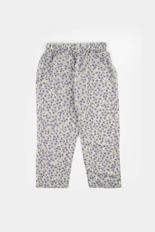 Girls Poly Lawn Co-Ord Set Black Bows-Multi