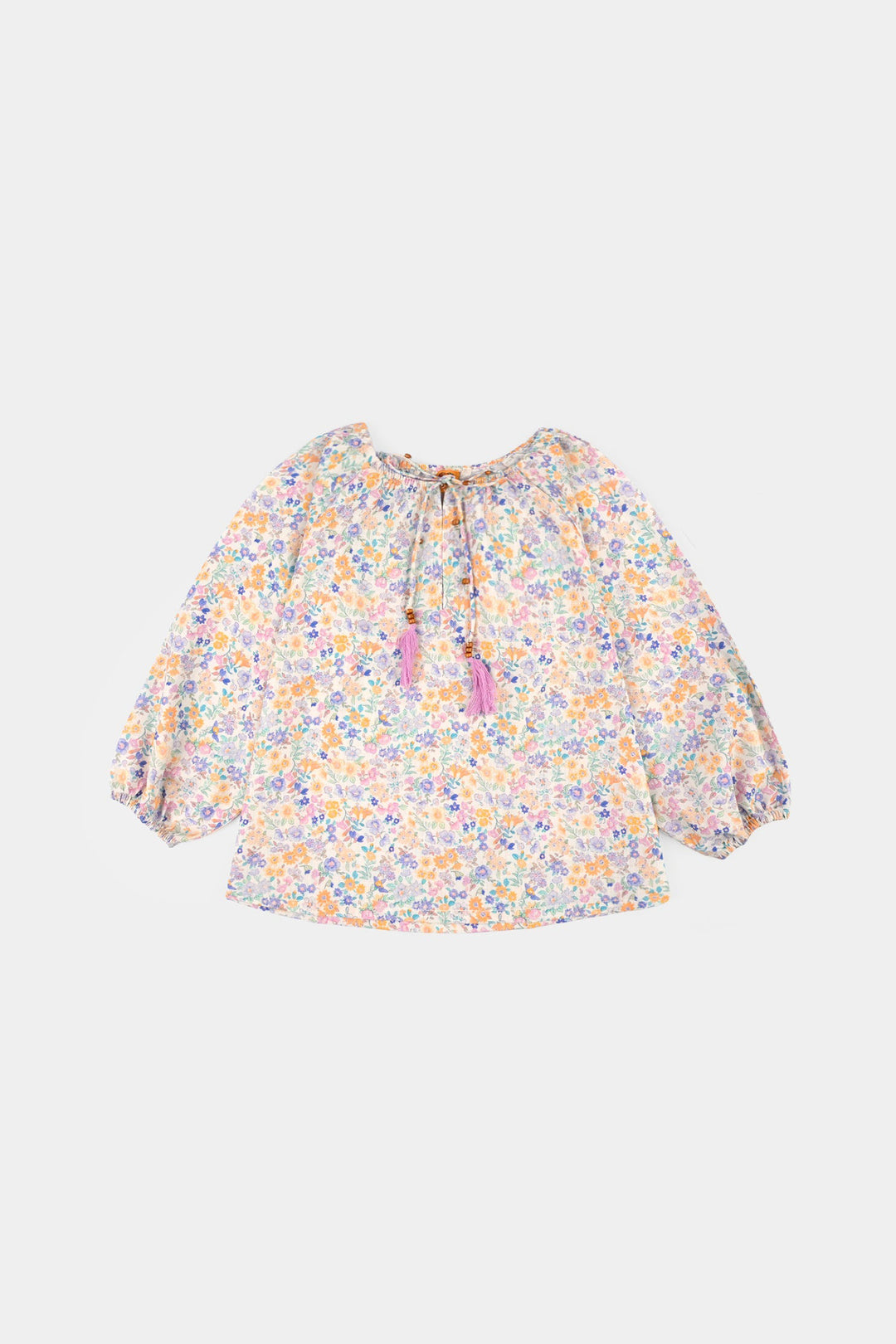 Girls Cotton Casual Top Little Lotus-Multi