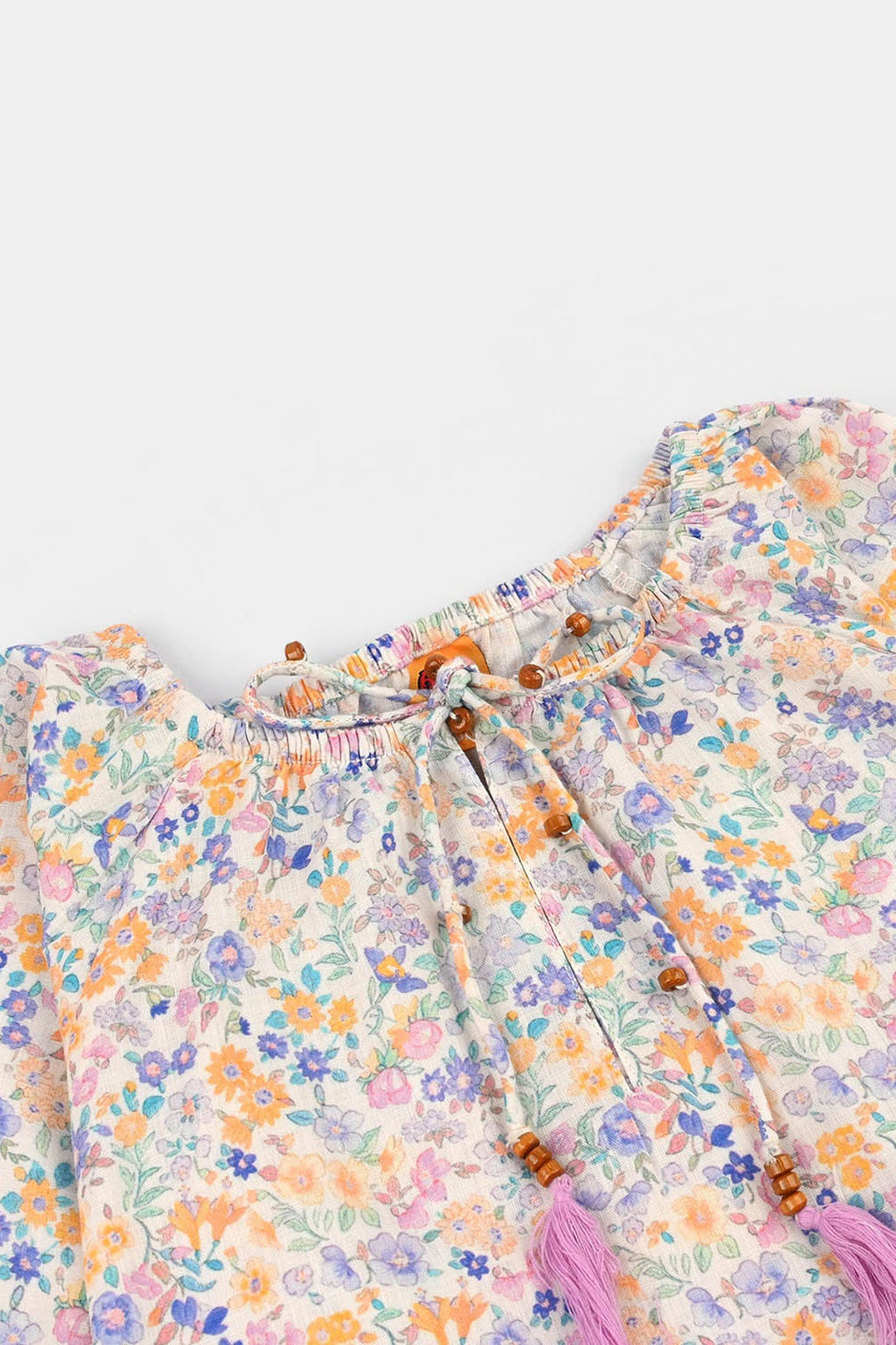 Girls Cotton Casual Top Little Lotus-Multi
