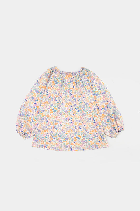 Girls Cotton Casual Top Little Lotus-Multi