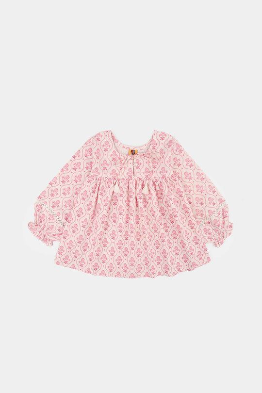 Girls Cotton Co-Ord Set Fishes-Light.Pink