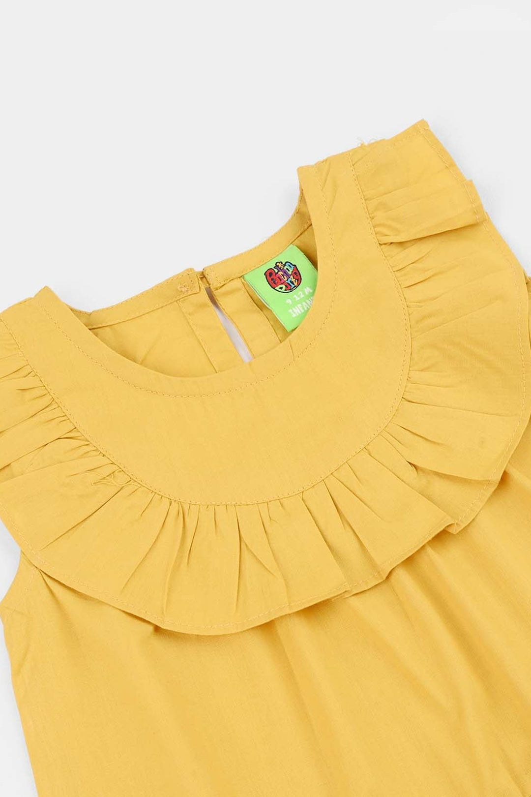 Infant Girls Cotton Poplin EMb 2Pcs Baby-Yellow