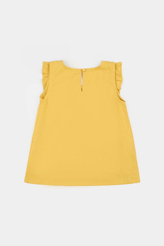 Infant Girls Cotton Poplin EMb 2Pcs Baby-Yellow