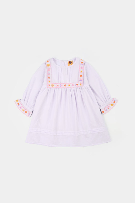 Girls Cotton Embroidered Frock Haze