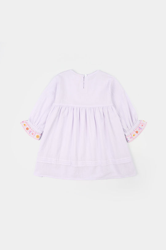 Girls Cotton Embroidered Frock Haze