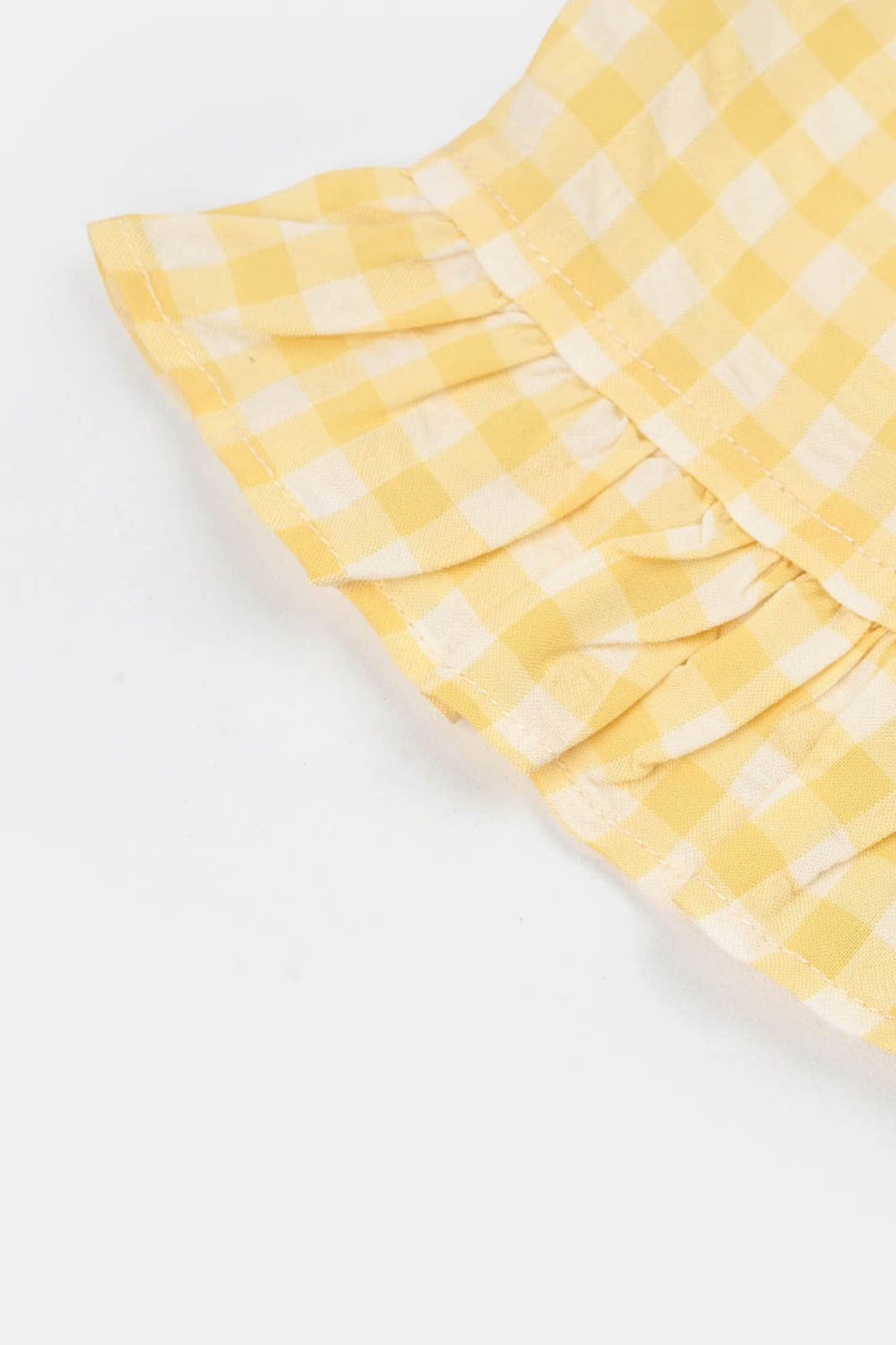 Infant Girls Poly Viscose Emb Frock Popcorn-Yellow