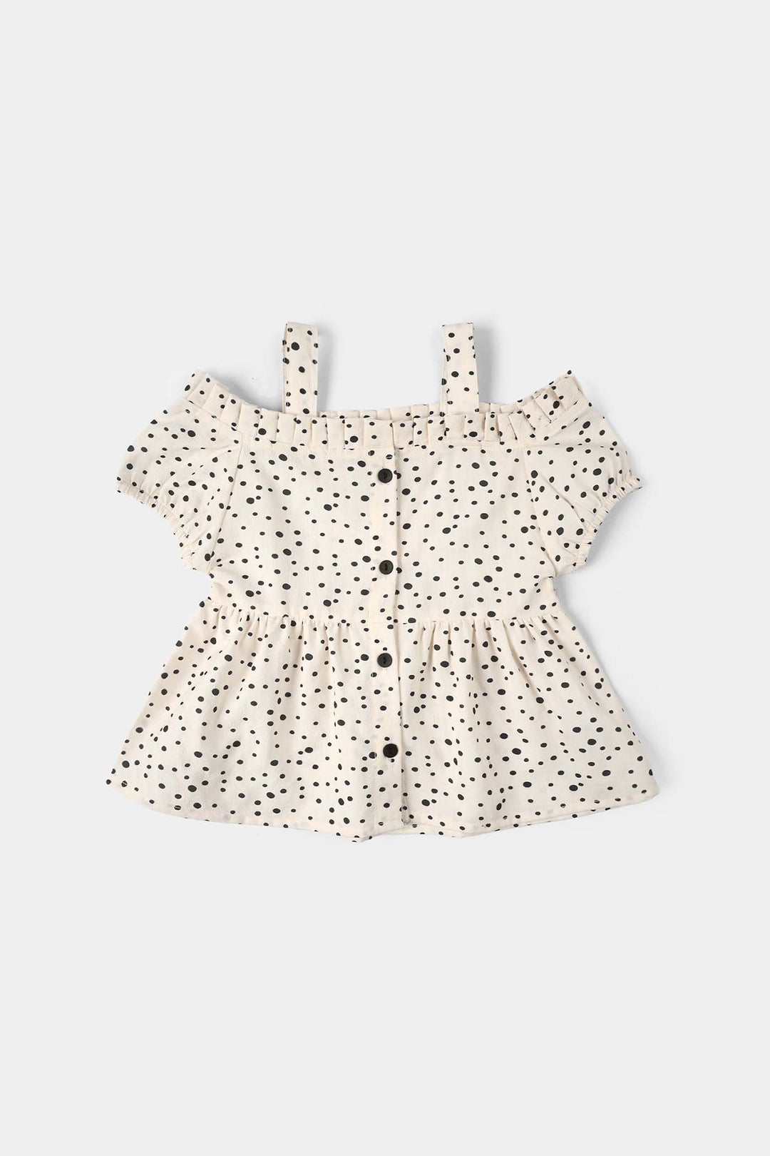 Infant Girls Seersucker Casual Top (Mini Dot)