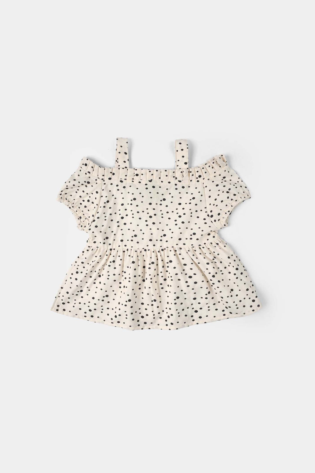 Infant Girls Seersucker Casual Top (Mini Dot)