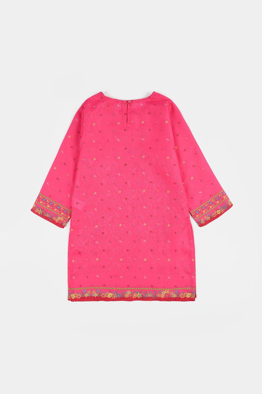 Teens Girls Jacquard Printed 2Pcs (Bloom) - Pink