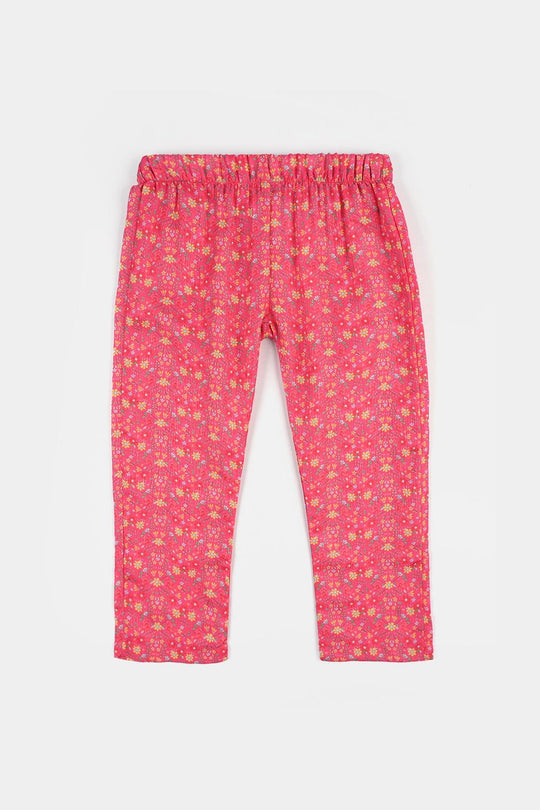 Teens Girls Jacquard Printed 2Pcs (Bloom) - Pink