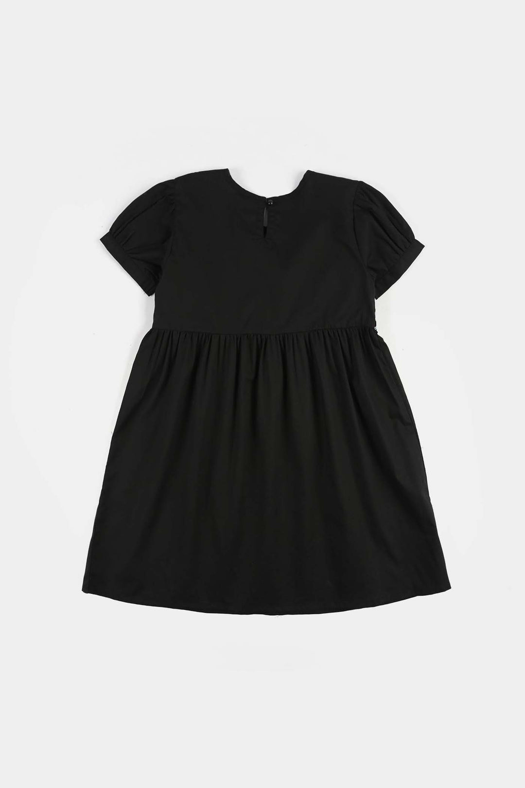 Girls Cotton Frock (Banana) - Black