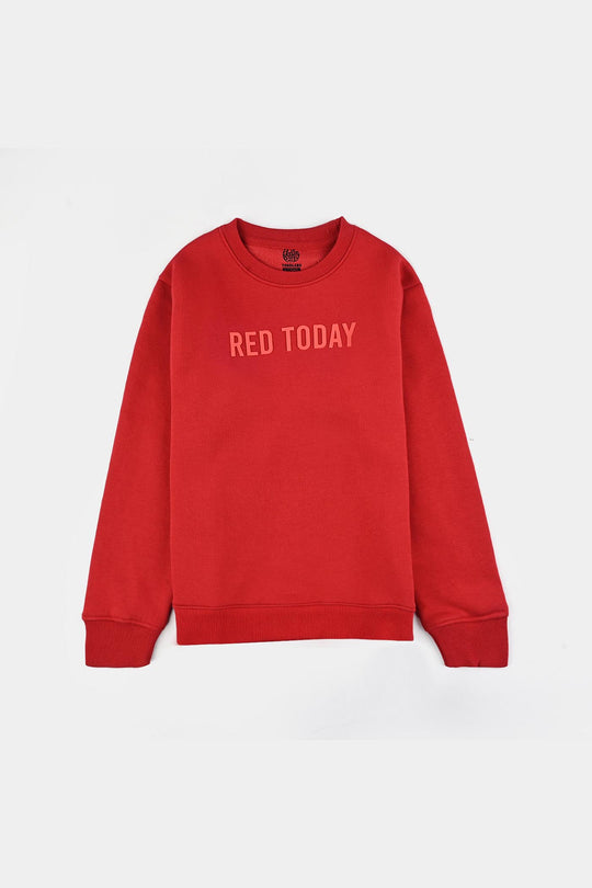 Boys Fleece Sweatshirt Red Today-Salsa