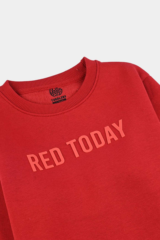 Boys Fleece Sweatshirt Red Today-Salsa