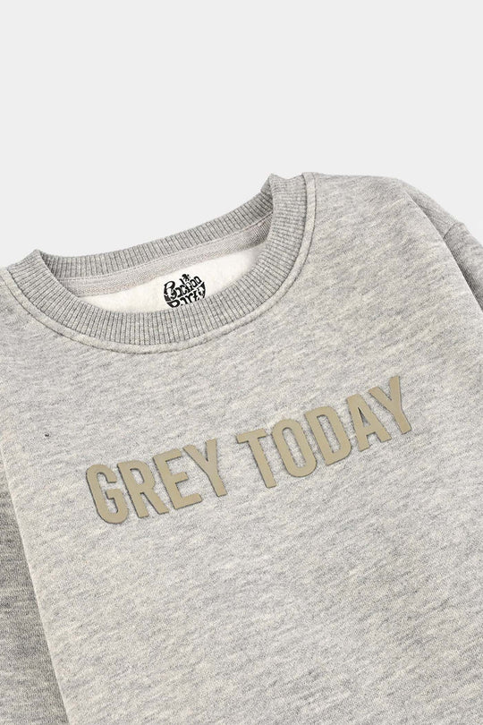 Boys Fleece Sweatshirt Grey Today