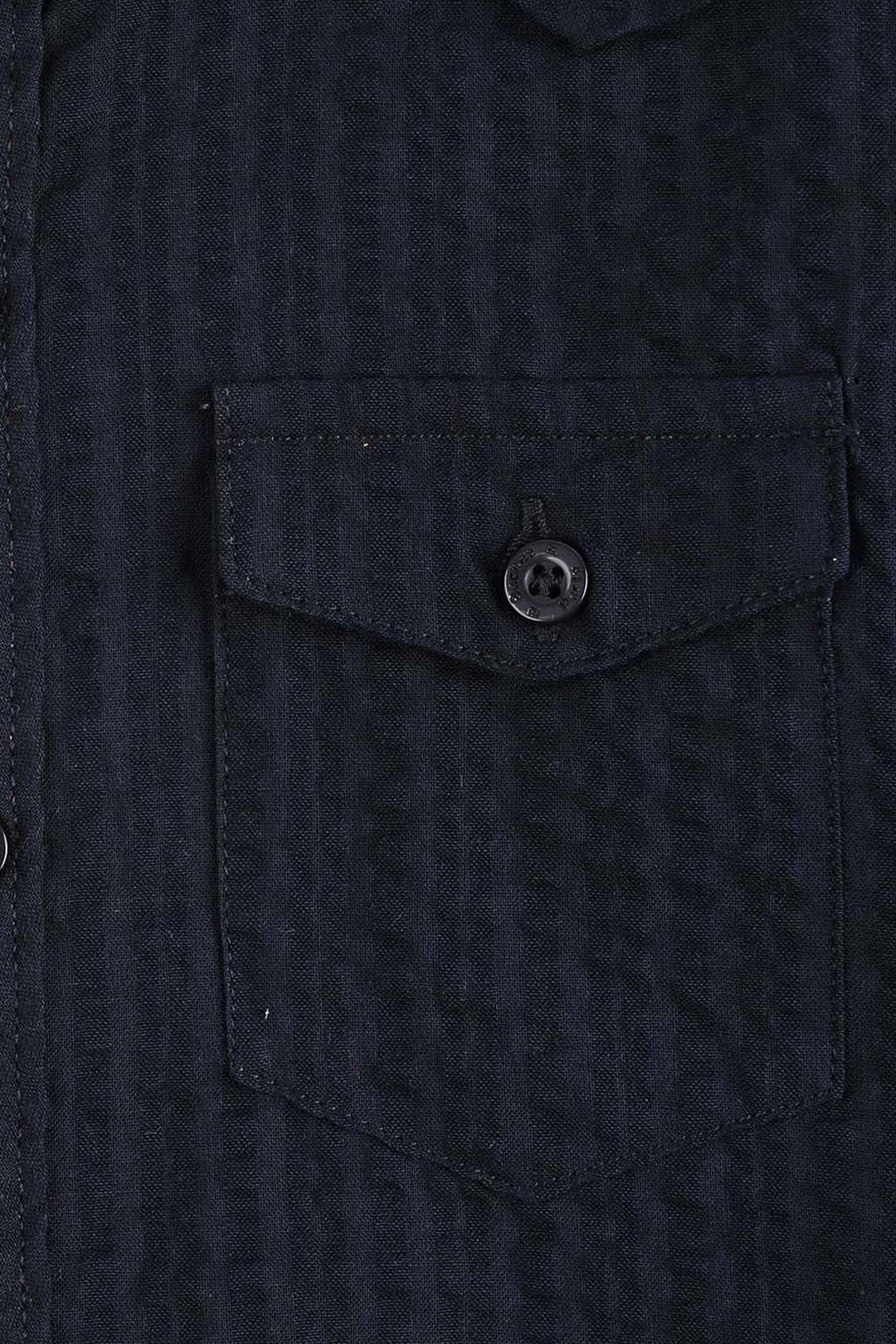 Boys Cotton Shirt F/S (Textured Stripe) - NAVY