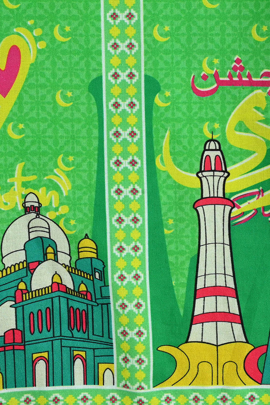 Infant Girls Cotton Printed Kurti Jashn-E-Azadi Ind-L.Green