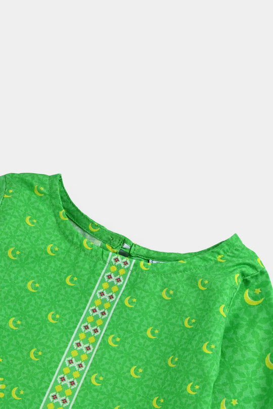 Infant Girls Cotton Printed Kurti Jashn-E-Azadi Ind-L.Green