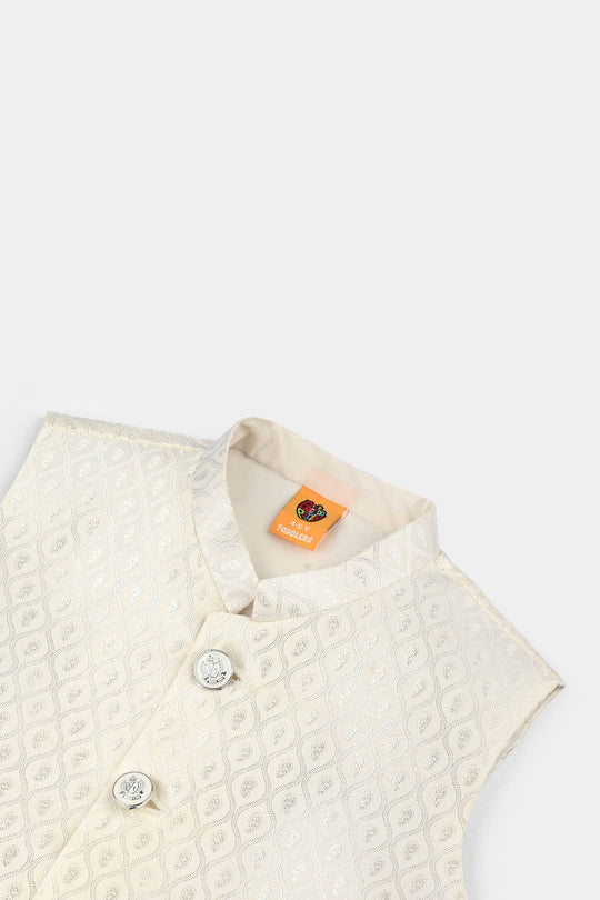 Boys Poly Viscos Waist coat (Blended) - Off White
