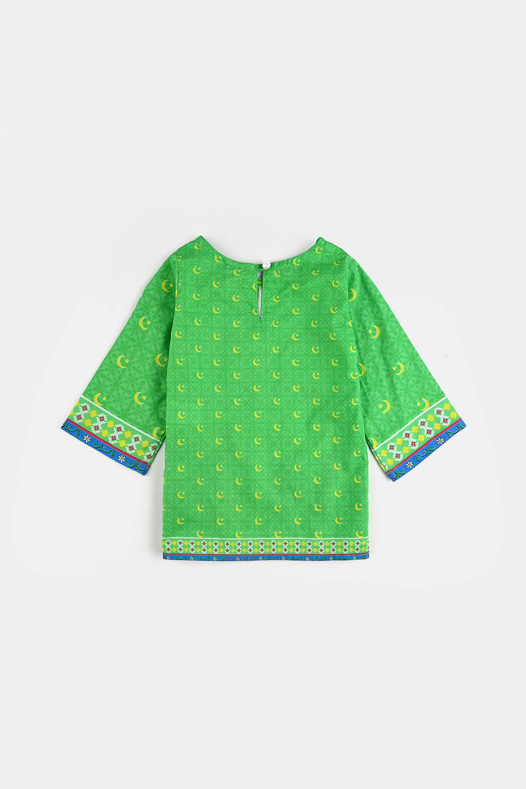 Infant Girls Cotton Printed Kurti Jashn-E-Azadi Ind-L.Green