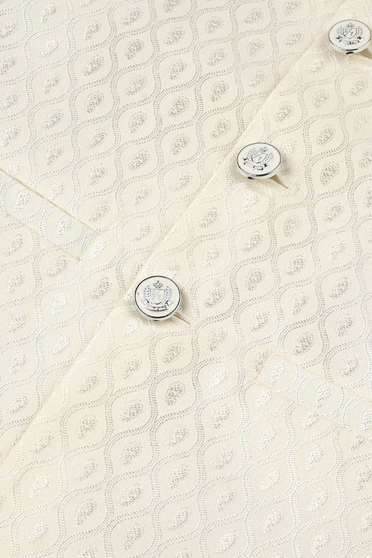 Boys Poly Viscos Waist coat (Blended) - Off White