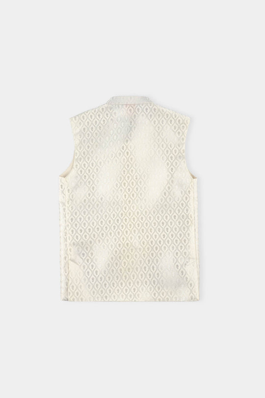 Boys Poly Viscos Waist coat (Blended) - Off White