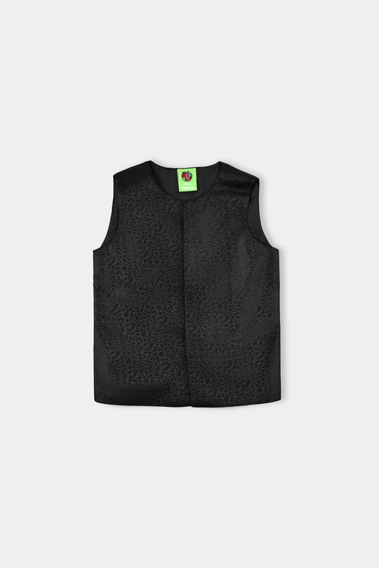 Infant Boys Poly Viscos Waist Coat (Black Funk) - BLACK