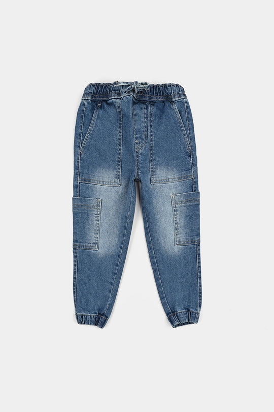 Boys Denim Stretch Pant Do Something - Mid Blue