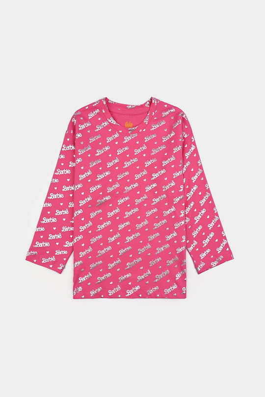 Girls Lycra Jersey T-Shirt F/S- Hot Pink