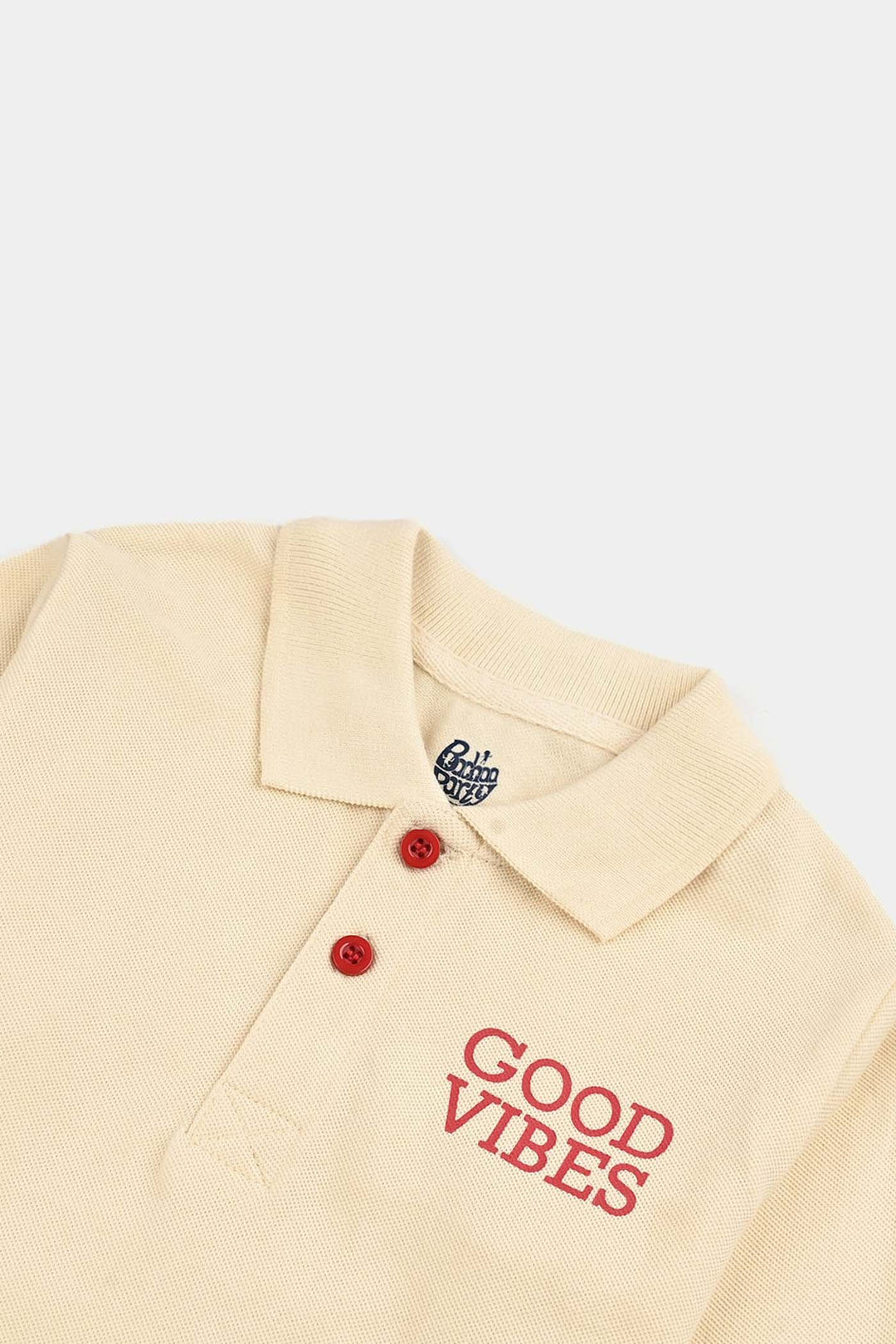 Boys Jumbo Pique Polo F/S Good Vibes - Wood Ash