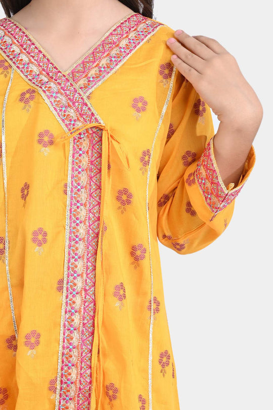 Girls Jacquard 2Pcs Suit-Gold Rod