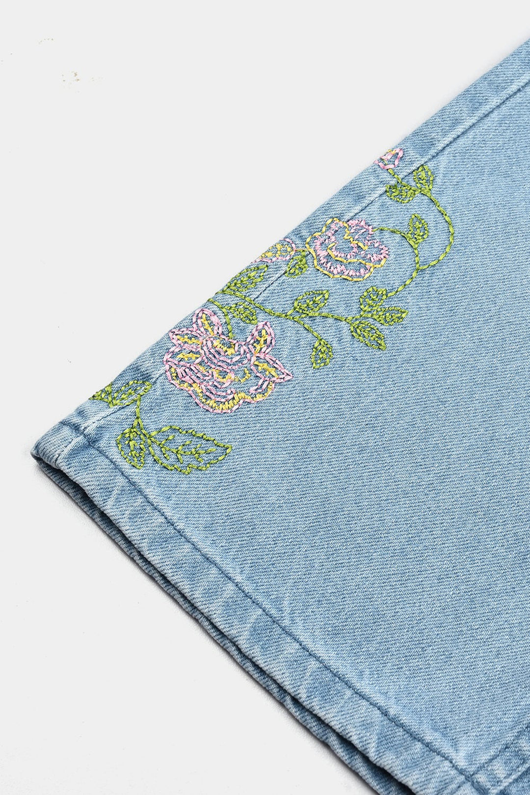 Girls Denim Stretch Pant Emb - LIGHT BLUE