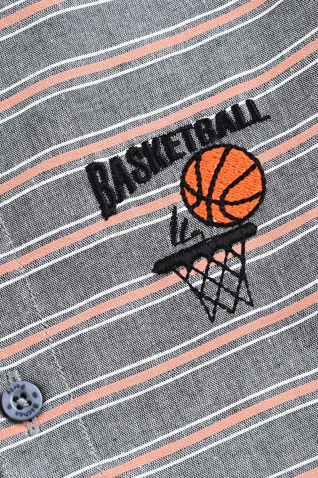 Boys Yarn Dyed Shirt H/S (Champion) - Orange Stripe