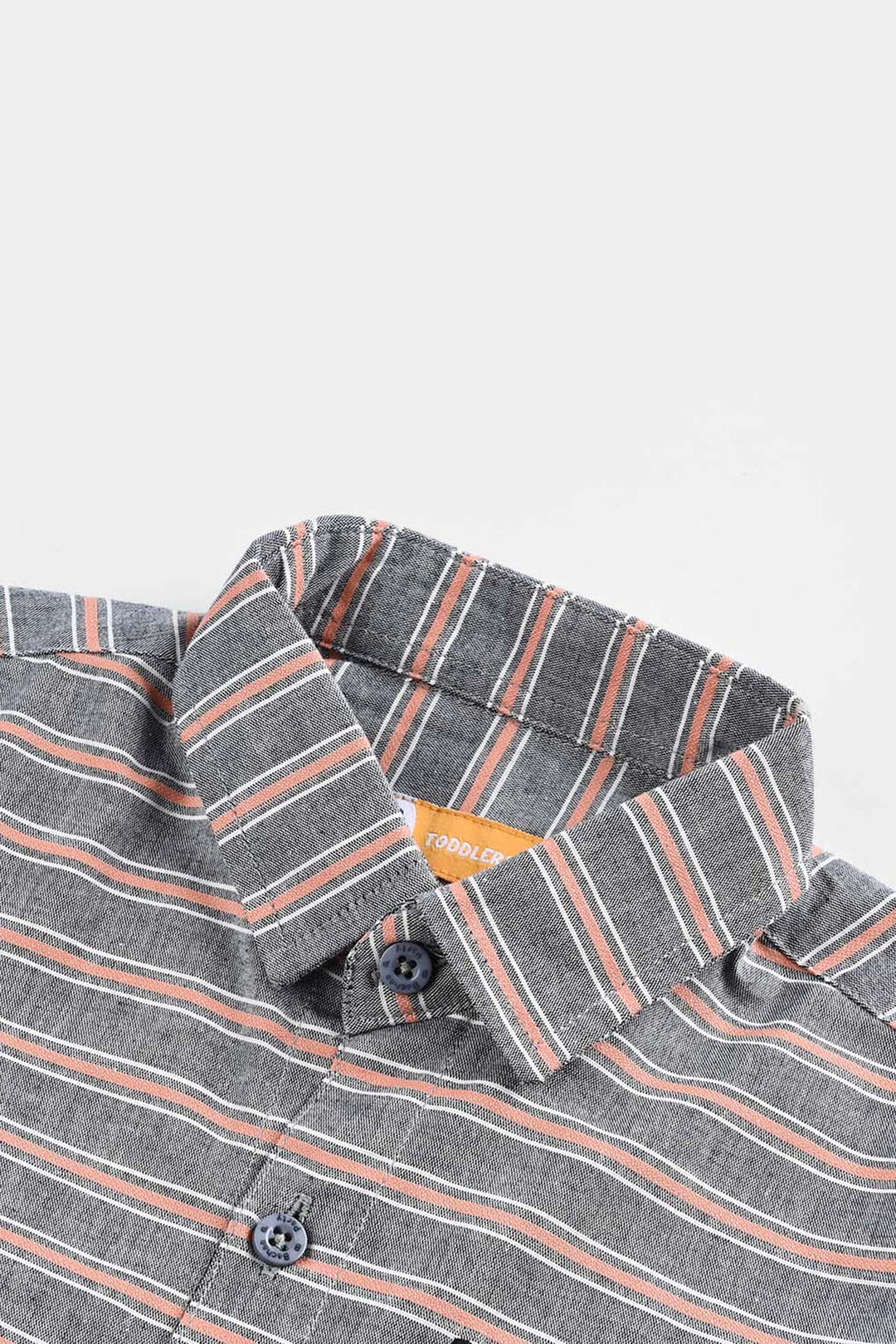 Boys Yarn Dyed Shirt H/S (Champion) - Orange Stripe
